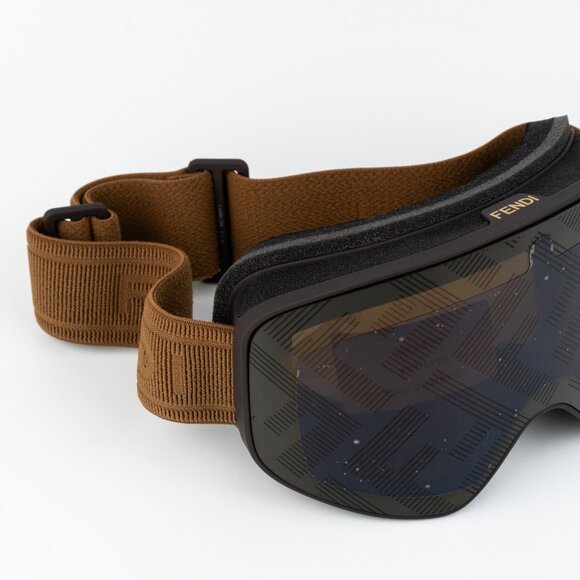 Fendi FE40152U SKI MASK Men 48G Brown Mirror NEW AUTHENTIC - Picture 7 of 13